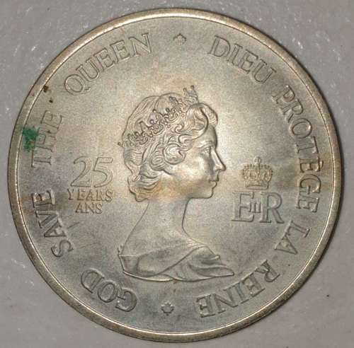 1977 CANADA GOVERNORS GENERAL MEDALLION-25 YEARS QUEEN ELIZABETH II - Copper-nickel